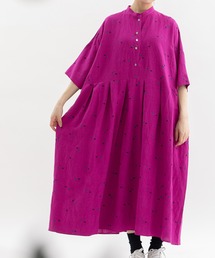 nop de nod（ノップドゥノッド）の「リネンレーヨンスワンプリント切り替えワンピース（ワンピース）」