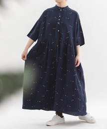 nop de nod（ノップドゥノッド）の「リネンレーヨンスワンプリント切り替えワンピース（ワンピース）」