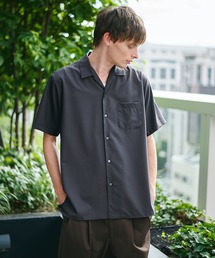 【MARKAWARE】オーガニックウール 2/80 トロピカル / イタリアンオープンカラーS/Sシャツ