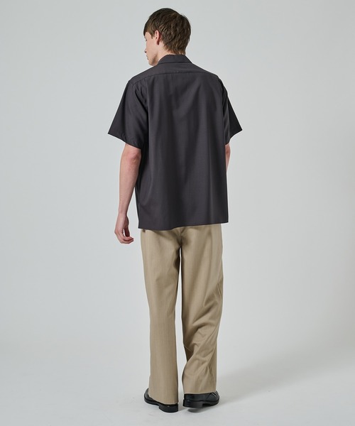 markaware（マーカウェア）の「【MARKAWARE】オーガニックウール 2/80 トロピカル / イタリアンオープンカラーS/Sシャツ（シャツ/ブラウス・メンズ・ネイビー/ブラック/ダークグレー・1/2）」の14枚目の写真