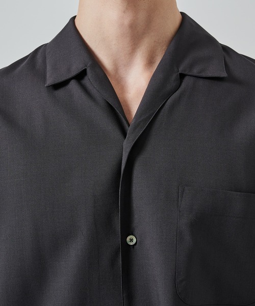 markaware（マーカウェア）の「【MARKAWARE】オーガニックウール 2/80 トロピカル / イタリアンオープンカラーS/Sシャツ（シャツ/ブラウス・メンズ・ネイビー/ブラック/ダークグレー・1/2）」の19枚目の写真