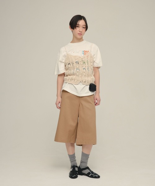 eL(エル)の「【eL】Hand Knit Cami/646192(キャミソール・レディース・ネイビー/アイボリー・FREE)」の4枚目の写真