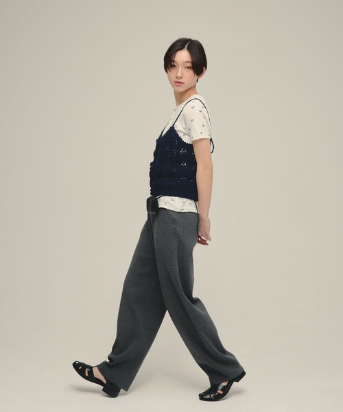 eL(エル)の「【eL】Hand Knit Cami/646192(キャミソール・レディース・ネイビー/アイボリー・FREE)」の10枚目の写真