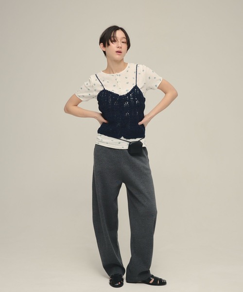 eL(エル)の「【eL】Hand Knit Cami/646192(キャミソール・レディース・ネイビー/アイボリー・FREE)」の12枚目の写真