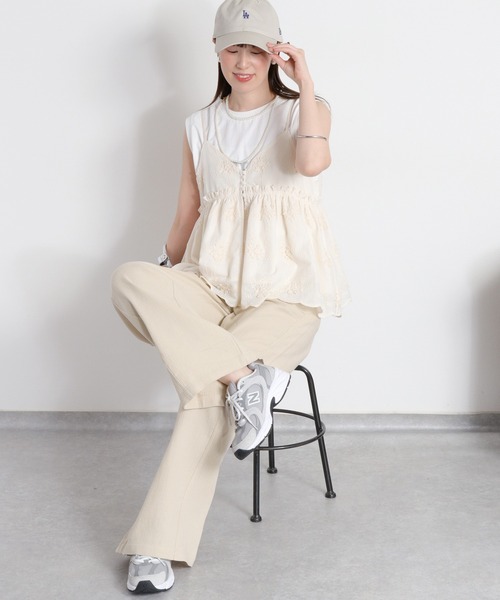 cepo(セポ)の「〈セットアップ対応〉パナマワークイージーパンツ(その他パンツ・レディース・ブラック/オフホワイト/ベージュ・L/M/S)」の8枚目の写真