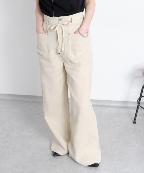 cepo(セポ)の「〈セットアップ対応〉パナマワークイージーパンツ(その他パンツ・レディース・ブラック/オフホワイト/ベージュ・L/M/S)」の11枚目の写真