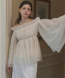 Tulle  peplum blouse/チュールぺプラムブラウス