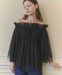 Tulle peplum blouse/チュールぺプラムブラウス