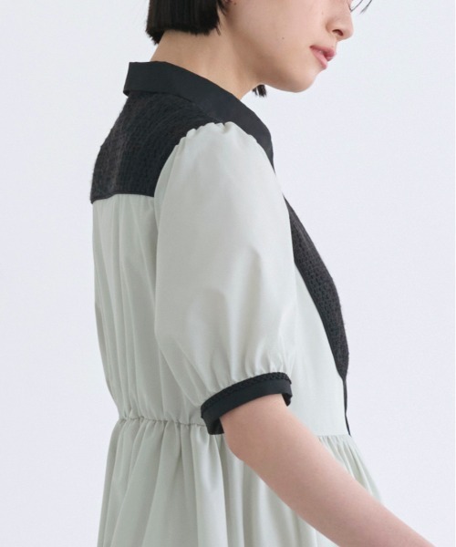 RUIRUE BOUTIQUE（ルイルエブティック）の「洗える ｜ レース 切り替え フレア シャツワンピース ｜ ワンピース・夏ワンピース・ロングワンピース・リゾートワンピース・デザインワンピース・レースワンピース・フレアスカート（シャツワンピース・レディース・ライトグレー系1/オフホワイト/ネイビー系1・S/M/L）」の16枚目の写真