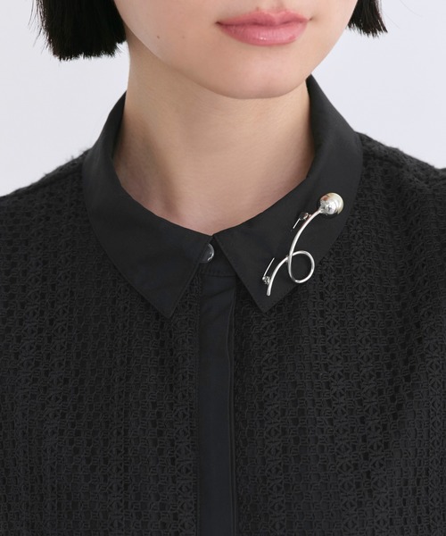 RUIRUE BOUTIQUE（ルイルエブティック）の「洗える ｜ レース 切り替え フレア シャツワンピース ｜ ワンピース・夏ワンピース・ロングワンピース・リゾートワンピース・デザインワンピース・レースワンピース・フレアスカート（シャツワンピース・レディース・ライトグレー系1/オフホワイト/ネイビー系1・S/M/L）」の19枚目の写真