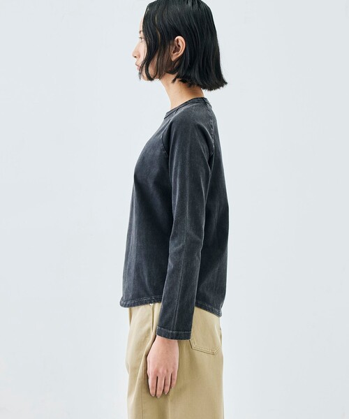 EDITION(エディション)の「コットンガーメントダイ ロングスリーブプルオーバー(Tシャツ/カットソー・レディース・レッド系その他/ブラック・FREE)」の5枚目の写真