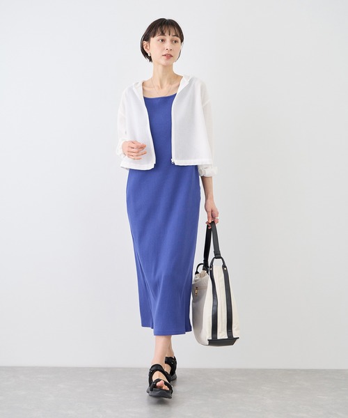 ROPE' PICNIC（ロペピクニック）の「絡み織フーディージップブルゾン（ブルゾン・レディース・オフホワイト/ブラック・FREE）」の13枚目の写真