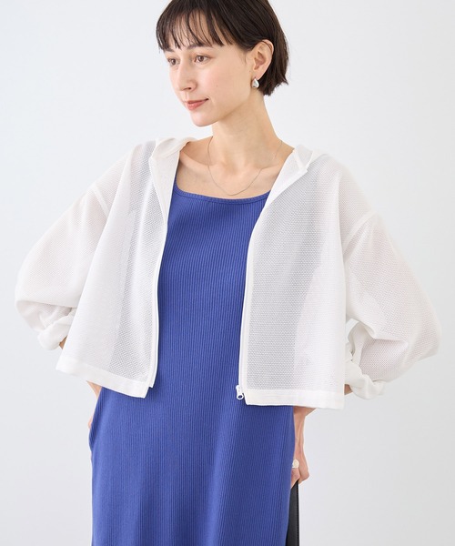 ROPE' PICNIC（ロペピクニック）の「絡み織フーディージップブルゾン（ブルゾン・レディース・オフホワイト/ブラック・FREE）」の16枚目の写真