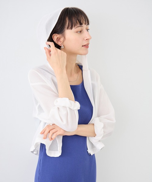 ROPE' PICNIC（ロペピクニック）の「絡み織フーディージップブルゾン（ブルゾン・レディース・オフホワイト/ブラック・FREE）」の21枚目の写真