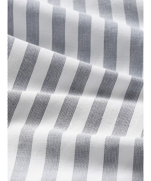 GOOVI(グービ)の「GOOVI/ワンピースカラーシャツ/長袖/ICE COTTON/ストライプ(シャツ/ブラウス・メンズ・ネイビー/ブラウン・3/2/1)」の12枚目の写真