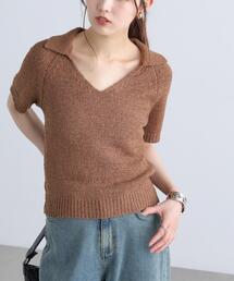 ◆テープヤーン半袖ニット