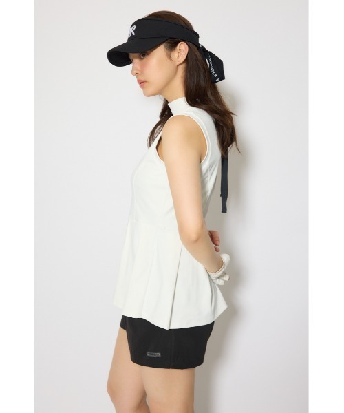 RIENDA GOLF(リエンダゴルフ)の「【RIENDA GOLF 一部店舗・WEB限定】バックリボンペプラムトップス(Tシャツ/カットソー・レディース・ブラック/ホワイト・SMALL/MEDIUM)」の7枚目の写真