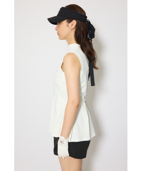 RIENDA GOLF(リエンダゴルフ)の「【RIENDA GOLF 一部店舗・WEB限定】バックリボンペプラムトップス(Tシャツ/カットソー・レディース・ブラック/ホワイト・SMALL/MEDIUM)」の9枚目の写真