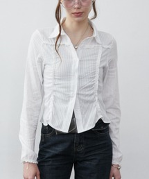 Lace Shirring Gather Shirt / レースシャーリングギャザーシャツ