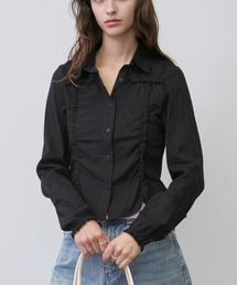 Lace Shirring Gather Shirt / レースシャーリングギャザーシャツ
