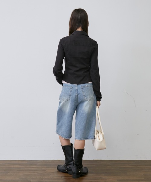 Rohwel(ローウェル)の「Lace Shirring Gather Shirt / レースシャーリングギャザーシャツ(シャツ/ブラウス・レディース・ホワイト/ブラック・FREE)」の9枚目の写真
