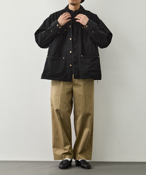 orSlow(オアスロウ)の「【orSlow/オアスロウ】RELAX FIT OXFORD COVERALL(カバーオール・メンズ・ブラック/ブラウン・S/M/L)」の4枚目の写真