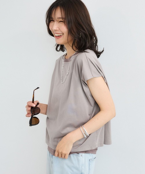 BARNYARDSTORM(バンヤードストーム)の「BARNYARDSTORM / レイヤードゆるTシャツ/マシンウォッシャブル(Tシャツ/カットソー・レディース・ホワイト/グレー系その他・FREE)」の13枚目の写真