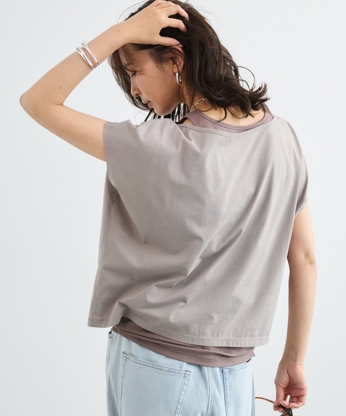 BARNYARDSTORM(バンヤードストーム)の「BARNYARDSTORM / レイヤードゆるTシャツ/マシンウォッシャブル(Tシャツ/カットソー・レディース・ホワイト/グレー系その他・FREE)」の14枚目の写真
