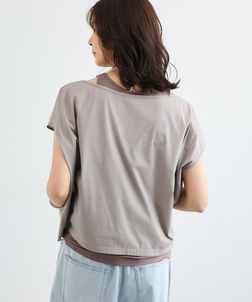 BARNYARDSTORM(バンヤードストーム)の「BARNYARDSTORM / レイヤードゆるTシャツ/マシンウォッシャブル(Tシャツ/カットソー・レディース・ホワイト/グレー系その他・FREE)」の15枚目の写真