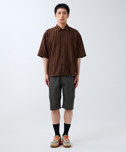 DAWNCE（ダウンス）の「メッシュストライプ半袖シャツ（シャツ/ブラウス・メンズ・ブラック/ブラウン・L/M）」の15枚目の写真