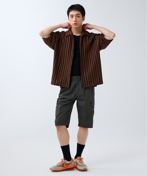DAWNCE（ダウンス）の「メッシュストライプ半袖シャツ（シャツ/ブラウス・メンズ・ブラック/ブラウン・L/M）」の18枚目の写真