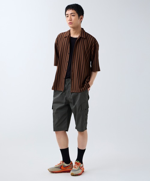 DAWNCE（ダウンス）の「メッシュストライプ半袖シャツ（シャツ/ブラウス・メンズ・ブラック/ブラウン・L/M）」の19枚目の写真