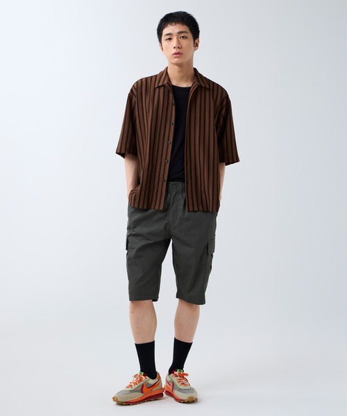 DAWNCE（ダウンス）の「メッシュストライプ半袖シャツ（シャツ/ブラウス・メンズ・ブラック/ブラウン・L/M）」の20枚目の写真