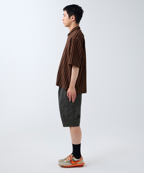 DAWNCE（ダウンス）の「メッシュストライプ半袖シャツ（シャツ/ブラウス・メンズ・ブラック/ブラウン・L/M）」の22枚目の写真