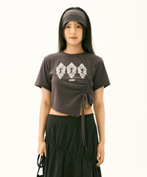 キーホールグラフィックストリングTシャツ(チャコール)