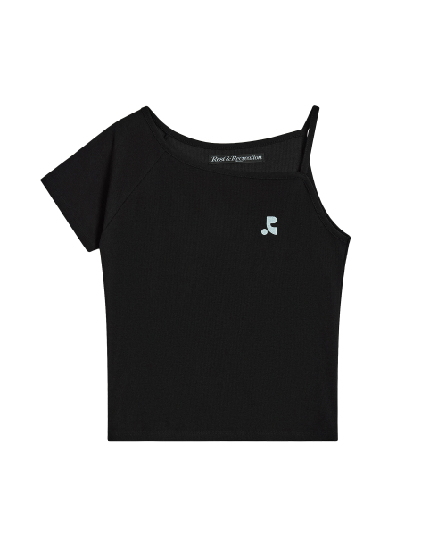 Rest&Recreation(レストアンドレクリエーション)の「UNBALANCED KNIT TOP - BLACK(Tシャツ/カットソー・レディース・その他・ONE)」の1枚目の写真