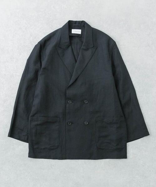 URBAN RESEARCH（アーバンリサーチ）の「new basic　SILK LINEN DOUBLE SHIRTS JACKET（その他アウター・メンズ・ブラック/ブラウン・LARGE/MEDIUM/X-LARGE）」の2枚目の写真