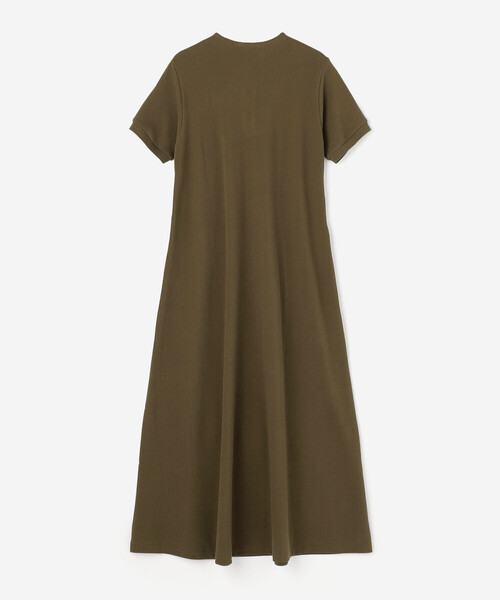 SCYE BASICS(サイベーシックス)の「SCYE BASICS | 〈別注〉鹿の子ヘンリーネックワンピース WOMEN(ワンピース・レディース・カーキ/ブラック・38)」の4枚目の写真
