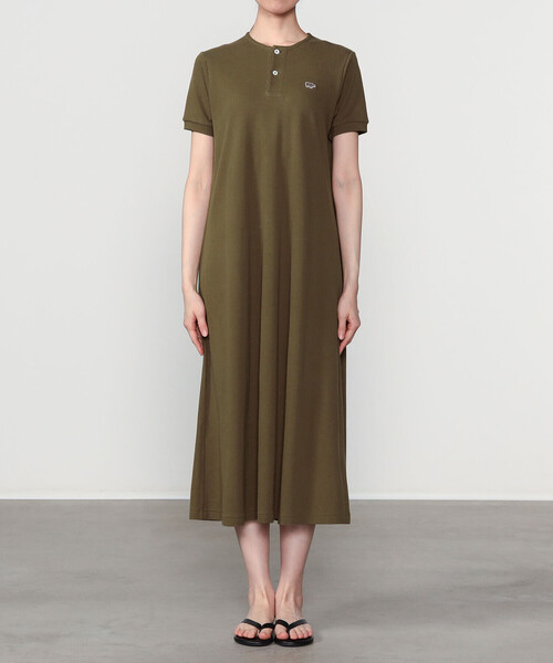 SCYE BASICS(サイベーシックス)の「SCYE BASICS | 〈別注〉鹿の子ヘンリーネックワンピース WOMEN(ワンピース・レディース・カーキ/ブラック・38)」の10枚目の写真