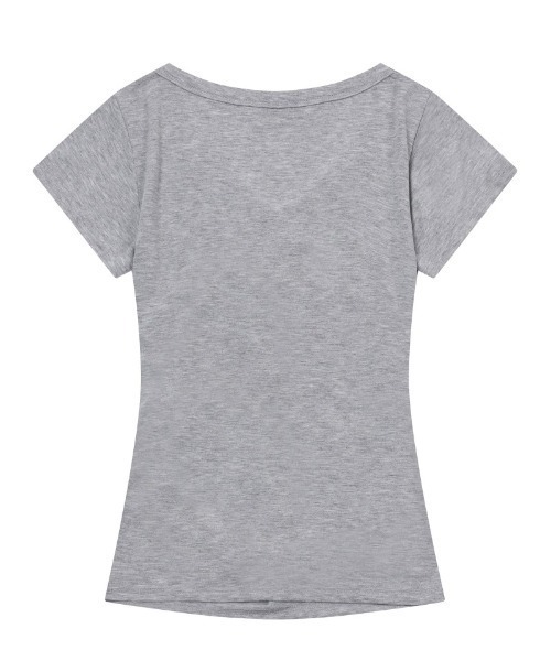 MUCENT（ムセント）の「◇MUCENT◇ブランド直輸入正規品/YATI サイドシャーリング Vネック ハーフT YATI SIDE SHIRRING V-NECK HALF T（Tシャツ/カットソー・レディース・グレー/ホワイト/ブラック・FREE）」の9枚目の写真