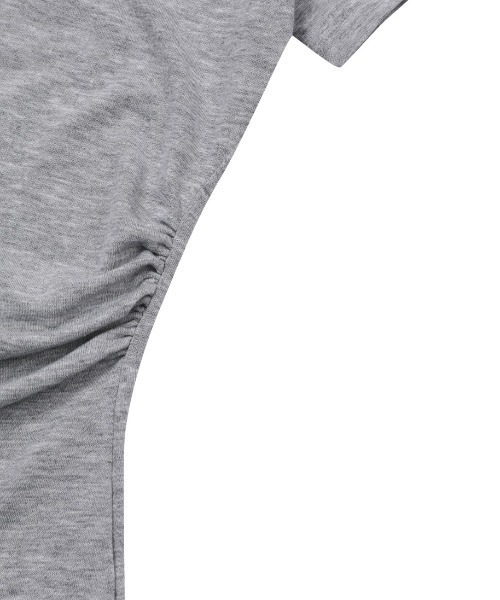 MUCENT（ムセント）の「◇MUCENT◇ブランド直輸入正規品/YATI サイドシャーリング Vネック ハーフT YATI SIDE SHIRRING V-NECK HALF T（Tシャツ/カットソー・レディース・グレー/ホワイト/ブラック・FREE）」の10枚目の写真