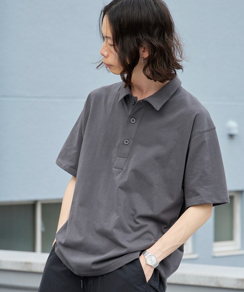 ROOPTOKYO(ループトウキョウ)の「ドライコットン襟付きシャツ ポロシャツ 吸水速乾 秋 秋服 2026年秋冬(ポロシャツ・メンズ・ホワイト/ブラック/チャコールグレー・M/L)」の20枚目の写真