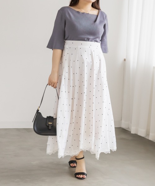 CLETTE（クレット）の「CLETTEオリジナルアシメネックリブニット（ニット/セーター・レディース・ブラウン/パープル/チャコールグレー・4L/3L/LL）」の11枚目の写真