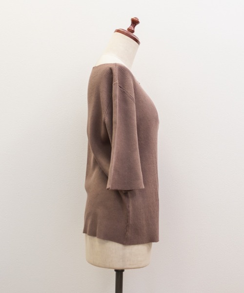 CLETTE（クレット）の「CLETTEオリジナルアシメネックリブニット（ニット/セーター・レディース・ブラウン/パープル/チャコールグレー・4L/3L/LL）」の14枚目の写真