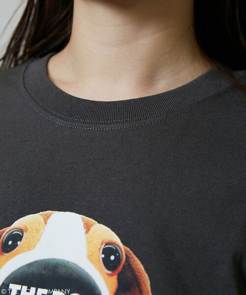 PUBLUX(パブリュクス)の「PUBLUX/パブリュクス THE DOG / ぬいぐるみ アート Tシャツ 限定展開(Tシャツ/カットソー・レディース・ネイビー/チャコールグレー/オフホワイト・フリ-)」の8枚目の写真