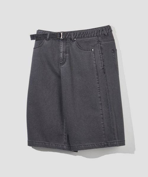 AGOD（エージーオーディー）の「ベルト付きインシジョンコットンバミューダパンツ[チャコール]（その他パンツ・レディース・その他・MEDIUM/LARGE）」の4枚目の写真