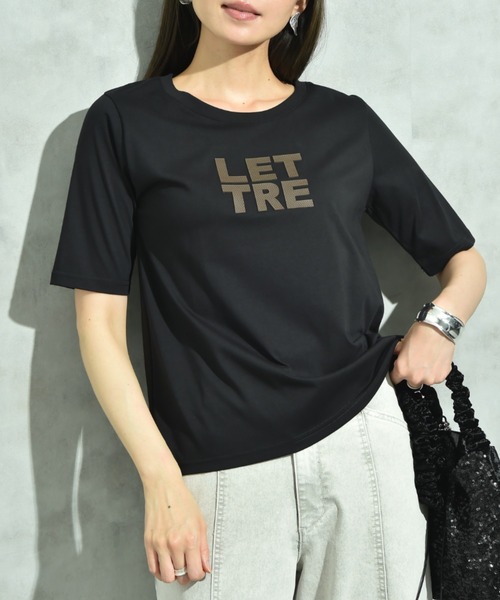 INTERPLANET(インタープラネット)の「立体ドットロゴT(Tシャツ/カットソー・レディース・オフホワイト/ブラウン/ブラック・FREE)」の2枚目の写真