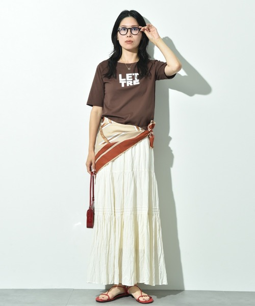 INTERPLANET(インタープラネット)の「立体ドットロゴT(Tシャツ/カットソー・レディース・オフホワイト/ブラウン/ブラック・FREE)」の4枚目の写真