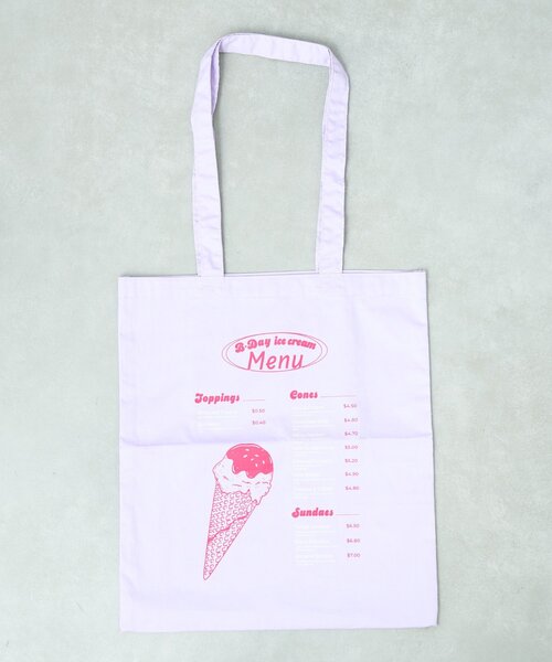 BIRTHDAY BAR(バースデイバー)の「B-DAYアイスクリーム コットントートバック(トートバッグ・レディース・ブラウン/バイオレット・0)」の17枚目の写真