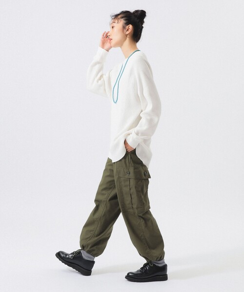BEAMS BOY(ビームスボーイ)の「ビッグ サーマル ロングスリーブ(Tシャツ/カットソー・レディース・ブラック/オフホワイト/グレー系その他・0/1/2)」の5枚目の写真